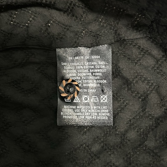 Anthropologie 00 Black Geometric Print Embroidered Sleeveless Cotton Shirt Dress - Picture 11 of 11